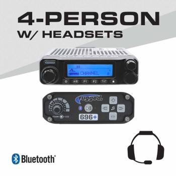 Rugged Radios - Rugged 4-Person - 696 Complete Communication System - with Ultimate Headsets