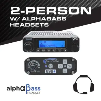 Rugged Radios - Rugged 2-Person - 696 Complete Communication System - with ALPHA BASS Headsets
