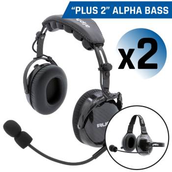 Rugged Radios - Rugged Expand to 4 Place - AlphaBass Carbon Fiber Headsets - Mono - Behind The Head