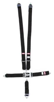 RJS Racing Equipment - RJS 5-Point Restraint System - Individual Shoulder Harness - Wrap Around Mount - 3" Anti-Sub - Black