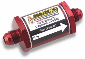 Earl's - Earl's Screen Type In-Line Fuel Filter -10 AN - Red