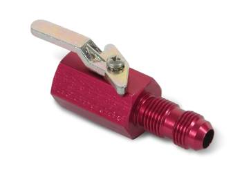 Earl's Performance Plumbing - Earl's Shut-Off Valve - 3/8" NPT Inlet Thread, -06 AN Bulkhead Outlet Thread, 2-3/4" Body Length - Red Anodized