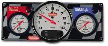 QuickCar Racing Products - QuickCar 2-1 Gauge Panel - OP/WT w/ 5" Memory Tachometer