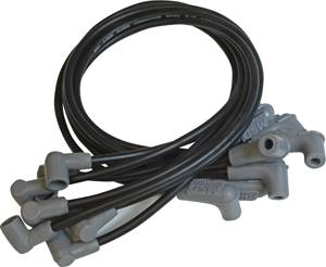 MSD - MSD 8.5mm Super Conductor Spark Plug Wire Set - Spiral Core - 8.5mm - Black - 90 Plug Boot - Chevy, GMC - SB - V8