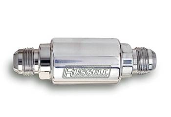 Russell Performance Products - Russell Competition Fuel Filter - 3-1/4", -08 AN - Polished