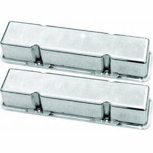 Racing Power - Racing Power Polished Aluminum Valve Covers - Tall - SB Chevy 58-86 Valve Covers - No Holes