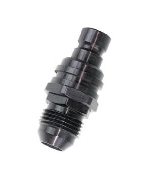 Jiffy-tite - Jiffy-tite 2000 Series Quick-Connect -4 AN Male Plug Fitting - Valved - Fluorocarbon Seal - Stealth Black Finish