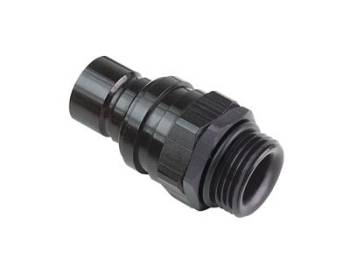 Jiffy-tite - Jiffy-tite 3000 Series Quick-Connect -6 AN Straight Male O-Ring Boss Plug Fitting - Valved Fluorocarbon Seal - Stealth Black Finish