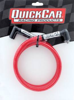 QuickCar Racing Products - QuickCar Sleeved Race Wire - Red Coil Wire 18" HEI/Socket