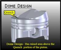 KB Pistons Performance Claimer Performance Series - SB Chevy 350 - 5.7" Rod Length, 4.040" Bore Size, .465" Hollow Dome
