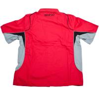 Sparco Pit Tech Crew Shirt - Red (Back View)