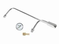 Mr. Gasket - Mr. Gasket Chrome Plated Fuel Lines With Fuel Pressure Gauge 1558 Holley w/ 8.65625" Centers - Image 1