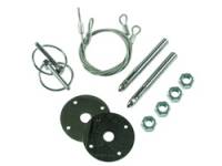 Mr. Gasket - Mr. Gasket Competition Hood & Deck Pinning Kit - Includes Scuff Plates / Two 24" Lanyard Cables / Two Torsion Clips / Hardware - Image 2