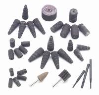Tools & Pit Equipment - Mr. Gasket - Mr. Gasket Engine Port Polishing Kit - Includes 1 Tapered Cutting Stone / One 1" Diameter Mini Grind-Flex Flat Wheel / 29 Grind-Polishing Rolls / 3 Various Length Mandrels