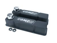 Comp Cams - COMP Cams SB Chevy Cast Aluminum Valve Cover Set - Black w/ Comp Logo - Image 1