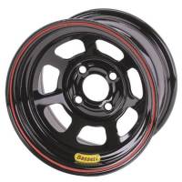 Bassett Racing Wheels - Bassett 14" Lightweight D-Hole Wheel - 14" x 7" - 4 x 100mm Bolt Circle - 3" Back Spacing - Black - Image 2