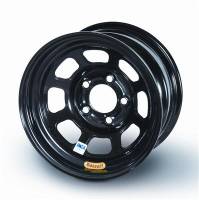 Bassett Racing Wheels - Bassett IMCA D-Hole Wheel - 15" x 8" - 5 x 5" - Black - 1" Back Spacing - 19 lbs. - Image 2