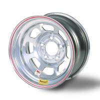 Bassett Racing Wheels - Bassett IMCA D-Hole Wheel - 15" x 8" - 5 x 5" - Silver - 1" Back Spacing - 19 lbs. - Image 2