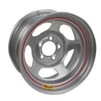 Bassett Racing Wheels - Bassett Armor Edge Dirt Track Wheel - 15" x 8" - 5 x 5" - Silver - 2" Back Spacing - 19 lbs. - Image 2