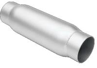 DynoMax Performance Exhaust - Dynomax Bullet Racing Muffler - 3-1/2" In, Out - 5" Diameter - 12" Chamber Length, 16-1/2" Overall Length - Image 2