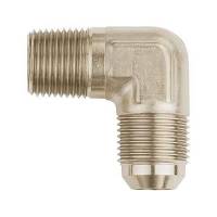 Aeroquip Aluminum -06 Male AN to 3/8" NPT 90 Adapter - Nickel Plated