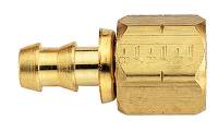 Aeroquip - Aeroquip Brass SOCKETLESS™ Straight -6 AN Hose Barb to -8 Brass Female AN Fitting - Image 1