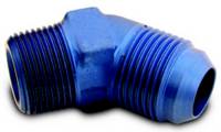 NPT to AN Fittings and Adapters - 45° Male NPT to Male AN Flare Adapters - A-1 Performance Plumbing - A-1 Performance Plumbing -08 AN to 3/8" NPT 45° Adapter