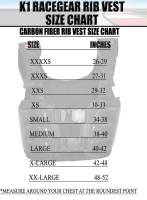 K1 Race Gear Carbon Fiber Rib Vest Sizing Chart