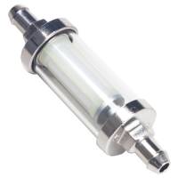Trans-Dapt Glass and Chrome - Fuel Filter - 3/8 in. Diameter Inlet and Outlet