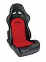 ProCar Sportsman Pro Racing Seat - Red Velour Inside - Black Vinyl