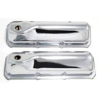 Trans-Dapt Chrome Plated Steel Valve Covers - Stock Height