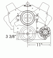 Alan Grove Components - Alan Grove Components Alternator Bracket - SB Chevy - Long Water Pump - LH - Low Mount - Image 2