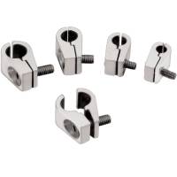 Billet Specialties Line Clamps - 1/4 in. - Polished - One .250 in. Diameter Hole - (Set of 4)