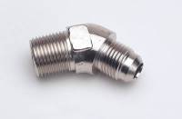 NPT to AN Fittings and Adapters - 45° Male NPT to Male AN Flare Adapters - Russell Performance Products - Russell #6 to 3/8 NPT Endura 45 Pipe Adapter