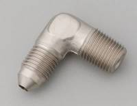 NPT to AN Fittings and Adapters - 90° Male NPT to Male AN Flare Adapters - Russell Performance Products - Russell Endura Adapter Fitting #3 to 1/8 NPT 90