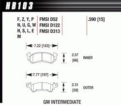 Disc Brake Pads - Brake Pad Sets - Street Performance - Big Ford D199/D200/D499 Pads (D499)