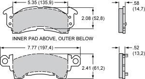 Disc Brake Pads - Brake Pad Sets - Street Performance - GM D052/D122/D313 Pads (D52)