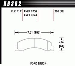 Disc Brake Pads - Brake Pad Sets - Street Performance - 1998-2005 Ford F-250/350 Truck D756/D824 Pads