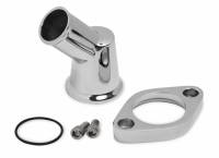 Thermostats, Housings and Fillers - Water Necks and Thermostat Housings - Weiand - Weiand Aluminum Chevy V8 Water Outlet - 45 - Chrome