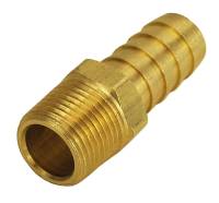Hose Barb Fittings and Adapters - NPT to Hose Barb Adapters - Derale Performance - Derale Straight 3/8" NPT Male x 1/2" Barb Fitting