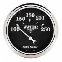 Auto Meter Old Tyme Black Water Temperature Gauge - 2-1/16"
