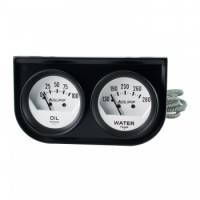 Auto Gage White Oil/Water Gauge Black Console - 2-1/16 in.
