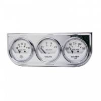 Auto Gage White Oil/Volt/Water Chrome Steel Console - 2-1/16 in.