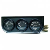 Gauges and Data Acquisition - Auto Meter - Auto Gage Black Oil / Volt / Water Black Console - 2-1/16 in.
