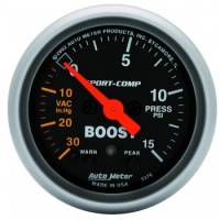 Auto Meter Sport-Comp Electric Boost / Vacuum Gauge - 2-1 / 16 in.