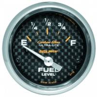 Analog Gauges - Fuel Level Gauges - Auto Meter - Auto Meter Carbon Fiber Electric Fuel Level Gauge - 2-1/16 in.