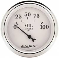 Auto Meter Old Tyme White Mechanical Oil Pressure Gauge - 2-1/16"