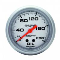 Auto Meter Ultra-Lite Oil Pressure Gauge - 2-5/8" - 0-200 PSI