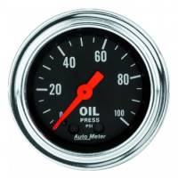 Auto Meter Traditional Chrome 2-1/16" Oil Pressure Gauge - 0-100 PSI