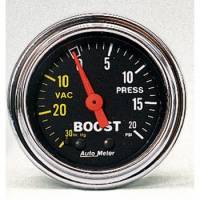 Auto Meter Traditional Chrome - Mechanical Boost / Vacuum Gauge - 2-1/16 in.